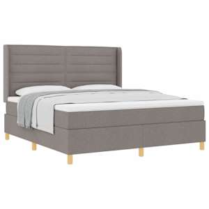 Postel s boxspringem s matrací s čelo Taupe 180 x 200 cm textil - obrázek 2