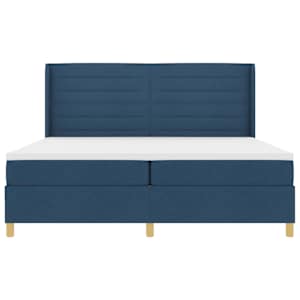 Postel s boxspringem s matrací s čelo Modrá 200 x 200 cm textil - obrázek 7