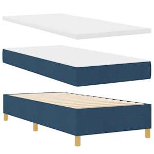 Postel s boxspringem s čelo Modrá 80 x 200 cm textil - obrázek 5