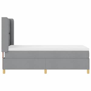 Postel s boxspringem s čelo Světle šedá 90 x 190 cm textil - obrázek 8