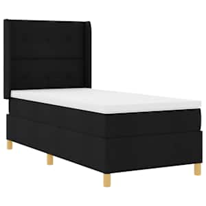 Postel s boxspringem s čelo Černá 90 x 190 cm textil - obrázek 4