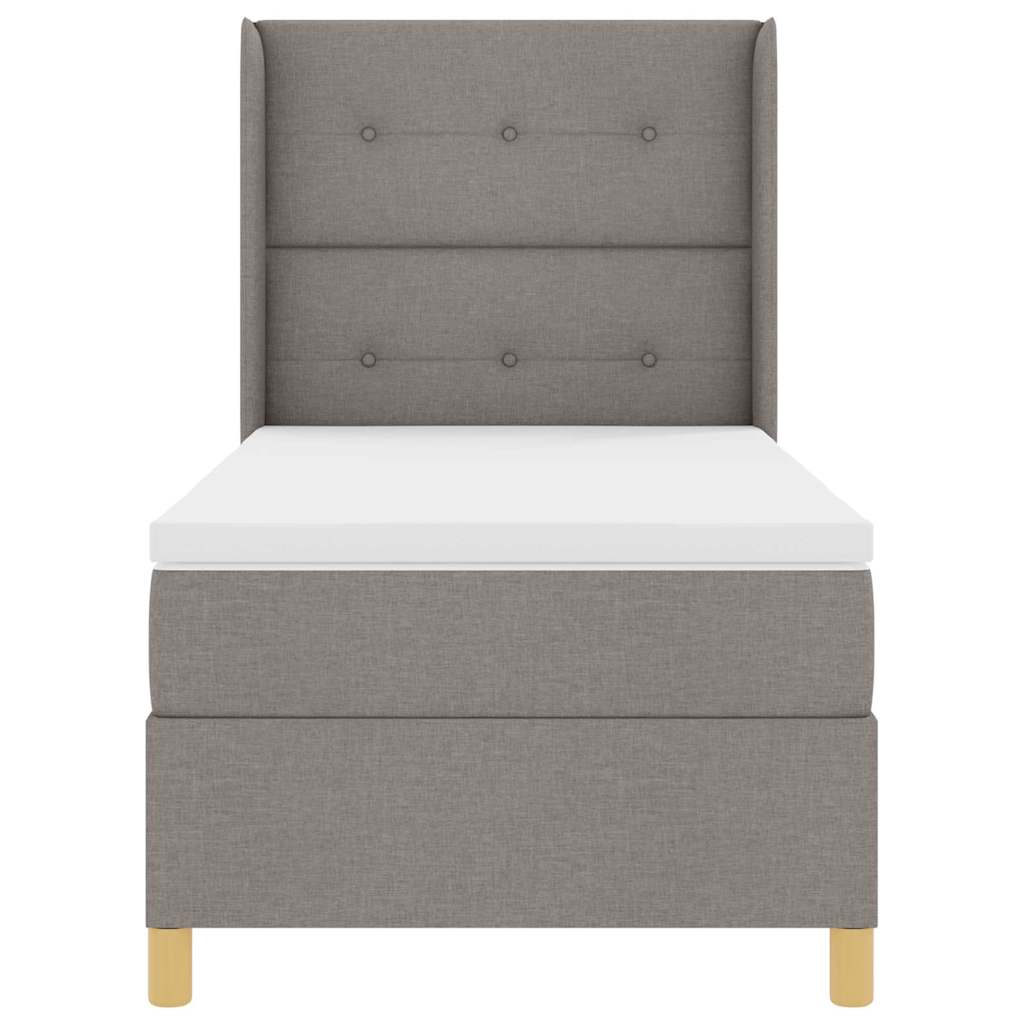 Postel s boxspringem s matrací s čelo Taupe 100 x 200 cm textil - obrázek 8