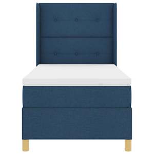 Postel s boxspringem s čelo Modrá 100 x 200 cm textil - obrázek 4