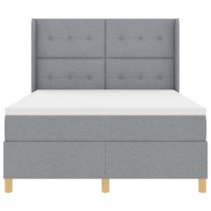 Postel s boxspringem s čelo Světle šedá 140 x 190 cm textil - obrázek 7