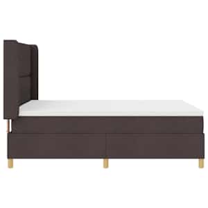 Postel s boxspringem s čelo Tmavě hnědá 140 x 190 cm textil - obrázek 7