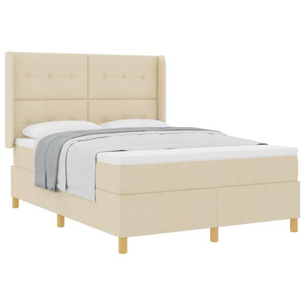 vidaXL Karbi vedrumadrats peaga cream 140 x 190 cm kangas