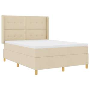 Postel s boxspringem s matrací Krémová 140 x 190 cm textil - obrázek 4