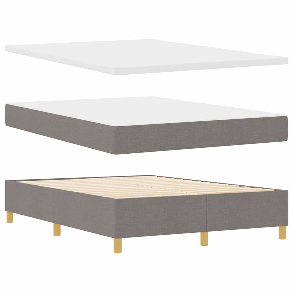 Postel s boxspringem s matrací s čelo Taupe 140 x 200 cm textil - obrázek 5