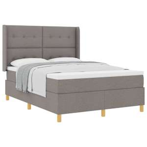 Postel s boxspringem s matrací s čelo Taupe 160 x 200 cm textil - obrázek 2