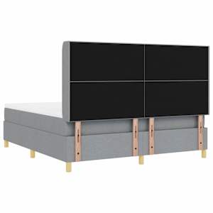 Postel s boxspringem s čelo Světle šedá 180 x 200 cm textil - obrázek 9
