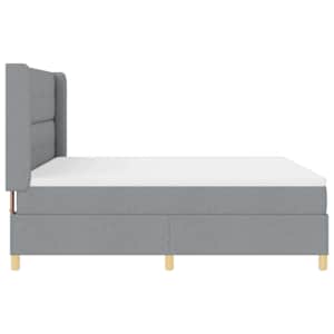Postel s boxspringem s čelo Světle šedá 180 x 200 cm textil - obrázek 8