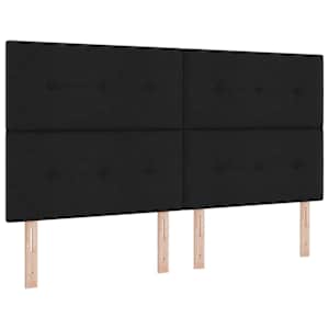 Postel s boxspringem s čelo Černá 180 x 200 cm textil - obrázek 6