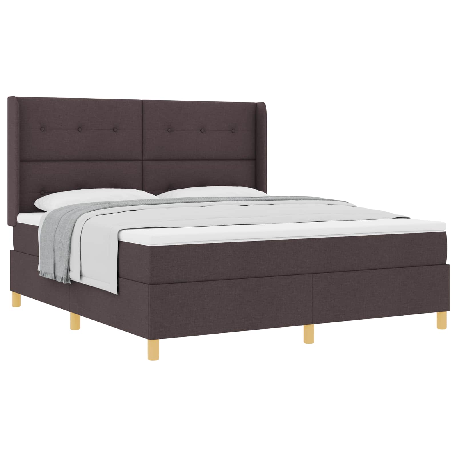 Thumbnail - vidaXL Boxspringbett mit Matratze Dunkelbraun 180 x 200 cm Stoff