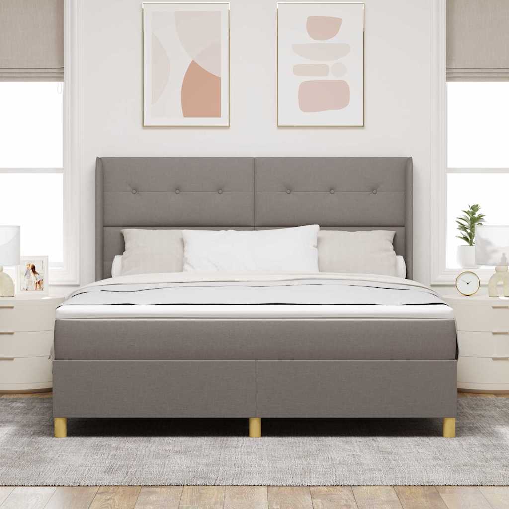 Thumbnail - vidaXL Boxspringbett mit Matratze Taupe 180 x 200 cm Stoff
