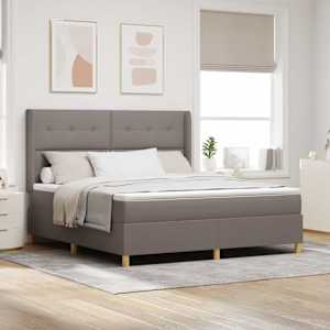 Postel s boxspringem s čelo Taupe 180 x 200 cm textil - obrázek 1