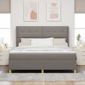 Postel s boxspringem s čelo Taupe 180 x 200 cm textil - obrázek 3