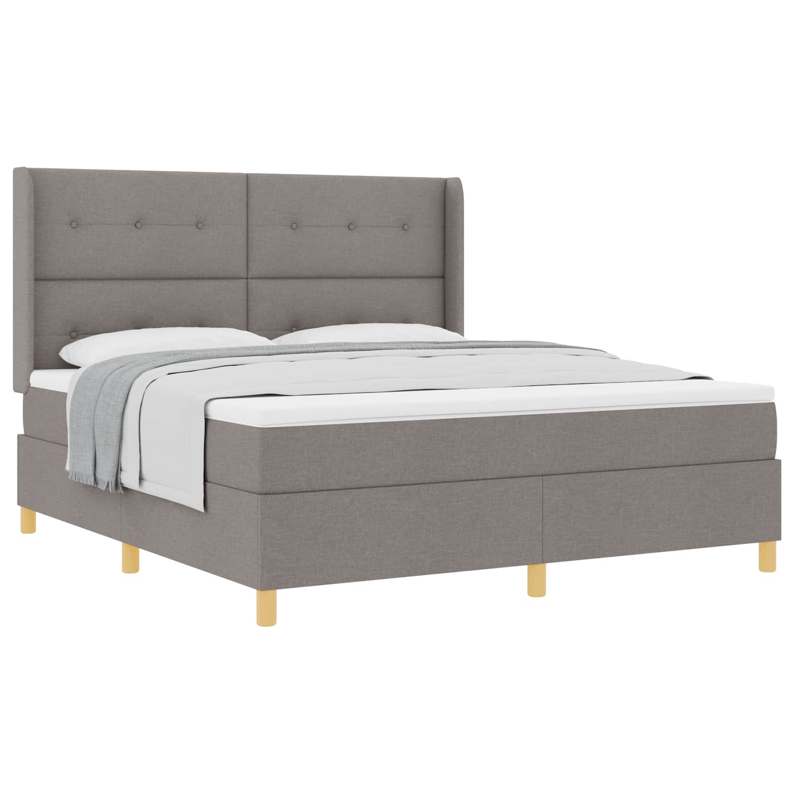 Thumbnail - vidaXL Boxspringbett mit Matratze Taupe 180 x 200 cm Stoff