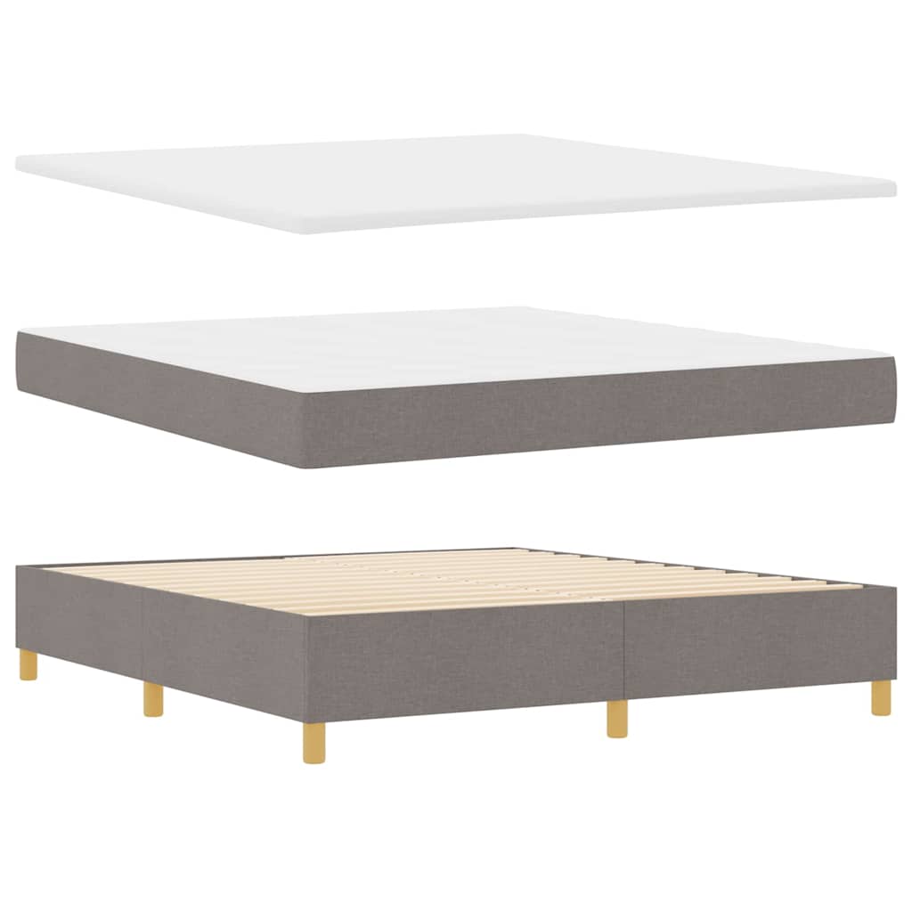 Postel s boxspringem s matrací s čelo Taupe 180 x 200 cm textil - obrázek 5
