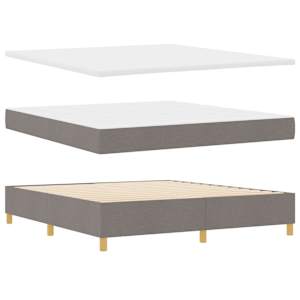 Postel s boxspringem s čelo Taupe 180 x 200 cm textil - obrázek 5