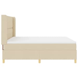 Postel s boxspringem s čelo Krémová 180 x 200 cm textil - obrázek 5