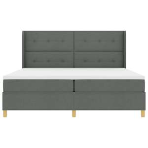 Postel s boxspringem s čelo Tmavě šedá 200 x 200 cm textil - obrázek 5