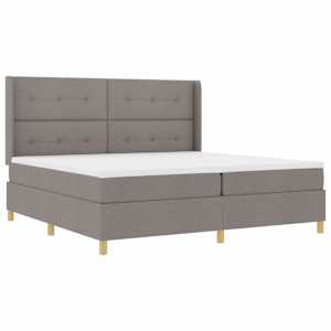 Postel s boxspringem s čelo Taupe 200 x 200 cm textil - obrázek 3