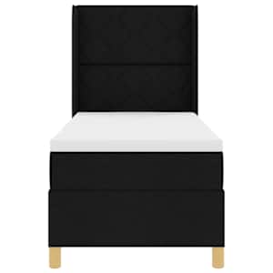 Postel s boxspringem s čelo Černá 80 x 200 cm textil - obrázek 6