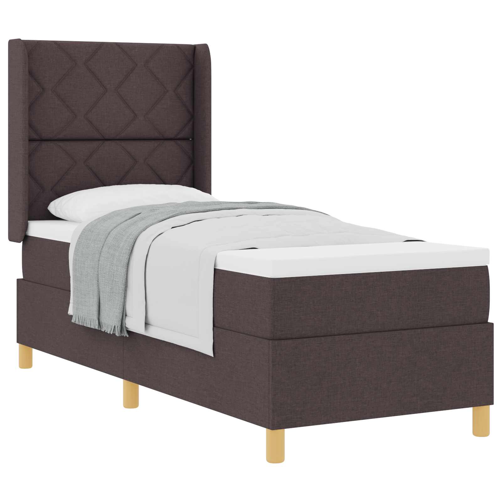 Thumbnail - vidaXL Boxspringbett mit Matratze Dunkelbraun 80 x 200 cm Stoff