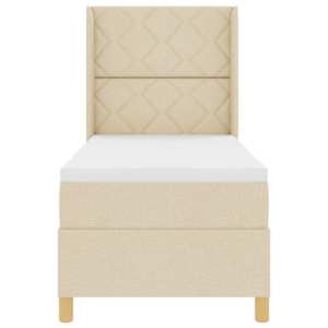 Postel s boxspringem s čelo Krémová 80 x 200 cm textil - obrázek 7
