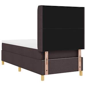 Postel s boxspringem s čelo Tmavě hnědá 90 x 190 cm textil - obrázek 8