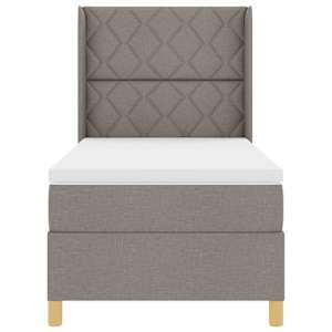 Postel s boxspringem s matrací s čelo Taupe 90 x 190 cm textil - obrázek 7