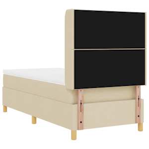 Postel s boxspringem s čelo Krémová 90 x 190 cm textil - obrázek 7