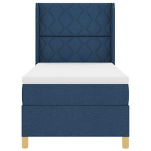 Postel s boxspringem s čelo Modrá 90 x 190 cm textil - obrázek 6