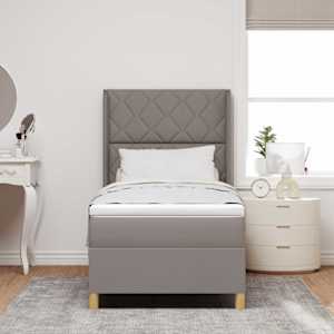 Postel s boxspringem s matrací s čelo Taupe 90 x 200 cm textil - obrázek 3