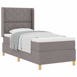 Postel s boxspringem s matrací s čelo Taupe 90 x 200 cm textil - obrázek 2