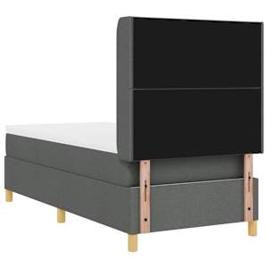 Postel s boxspringem s čelo Tmavě šedá 100 x 200 cm textil - obrázek 9