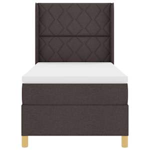 Postel s boxspringem s čelo Tmavě hnědá 100 x 200 cm textil - obrázek 7