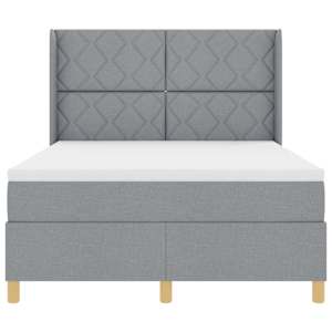 Postel s boxspringem s čelo Světle šedá 140 x 190 cm textil - obrázek 5