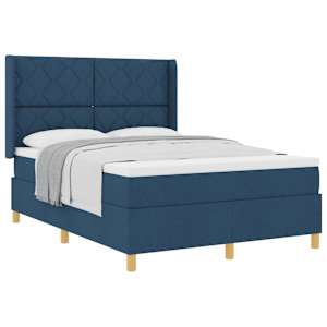 Postel s boxspringem s matrací s čelo Modrá 160 x 200 cm textil - obrázek 2