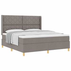 Postel s boxspringem s čelo Taupe 180 x 200 cm textil - obrázek 2