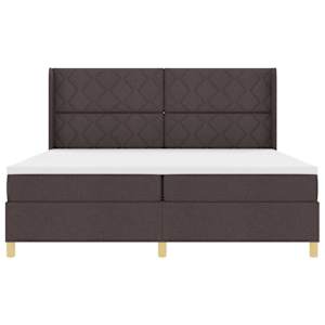 Postel s boxspringem s čelo Tmavě hnědá 200 x 200 cm textil - obrázek 5