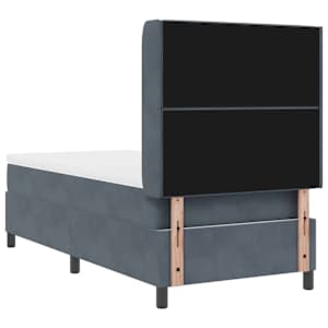 Postel s boxspringem s matrací Tmavě šedá 100 x 200 cm samet - obrázek 9