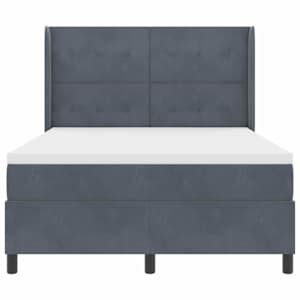 Postel s boxspringem s matrací Tmavě šedá 140 x 190 cm samet - obrázek 7