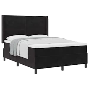 Postel s boxspringem s matrací s čelo Černá 140 x 190 cm samet - obrázek 2