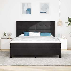 Postel s boxspringem s čelo Černá 180 x 200 cm samet - obrázek 3
