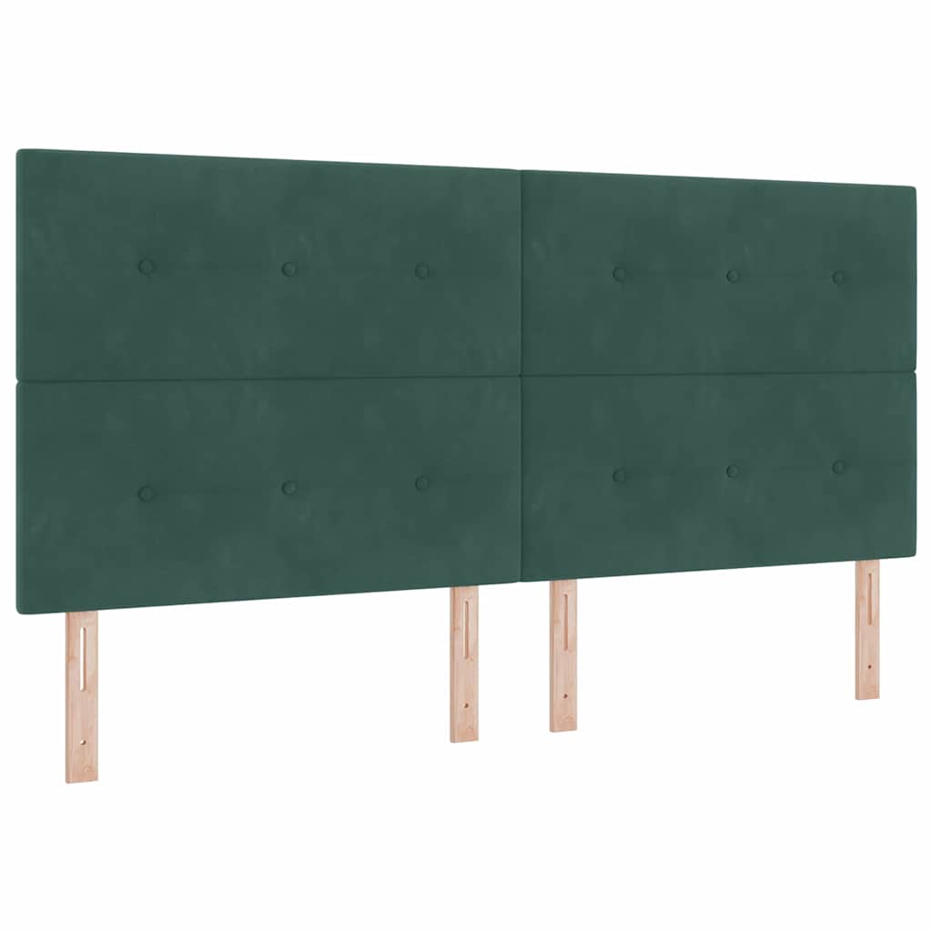 Postel s boxspringem s matrací Tmavě zelená 200 x 200 cm samet 3342029