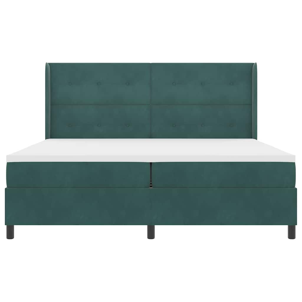 Postel s boxspringem s matrací Tmavě zelená 200 x 200 cm samet 3342029