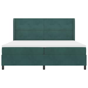 Postel s boxspringem s čelo Tmavě zelená 200 x 200 cm samet - obrázek 7