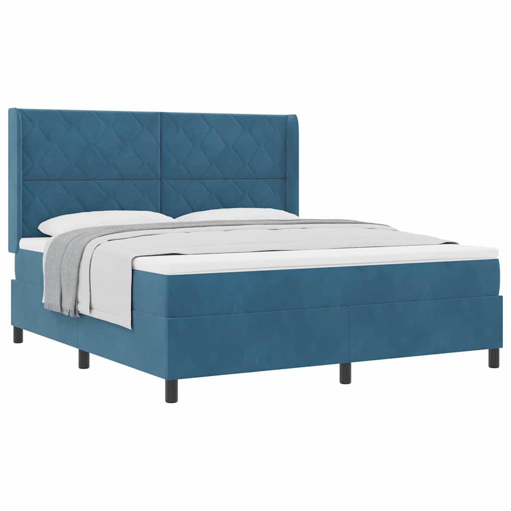 Thumbnail - vidaXL Boxspringbett mit Kopfteil Blau 180 x 200 cm Samt