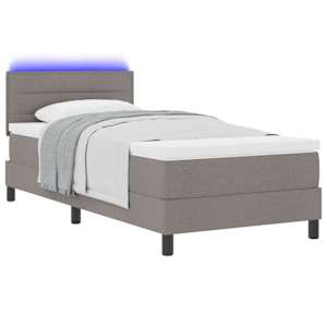 Postel s boxspringem s matrací s LED Taupe 80 x 200 cm textil - obrázek 3